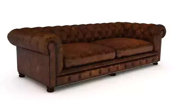 Sofa 04 - Vintage Leather Chesterfield sofa