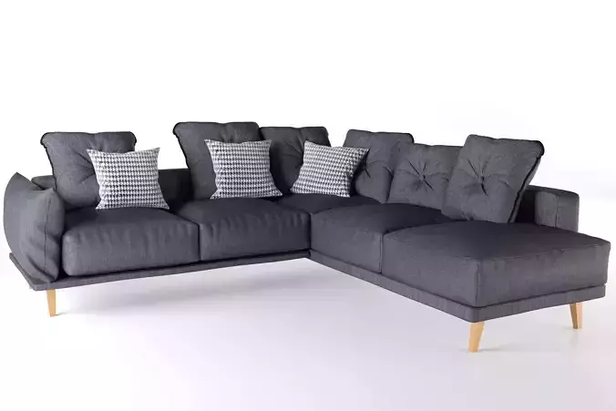 Sofa 05 - Grey corner studio couch 