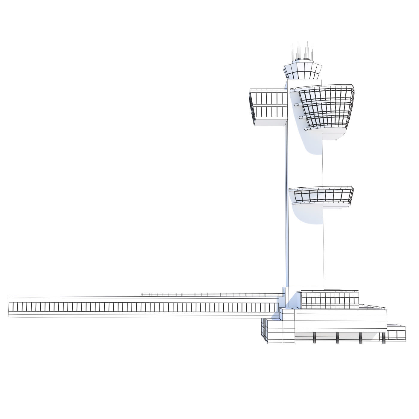 Air Traffic Control Tower JFK 3D model_6