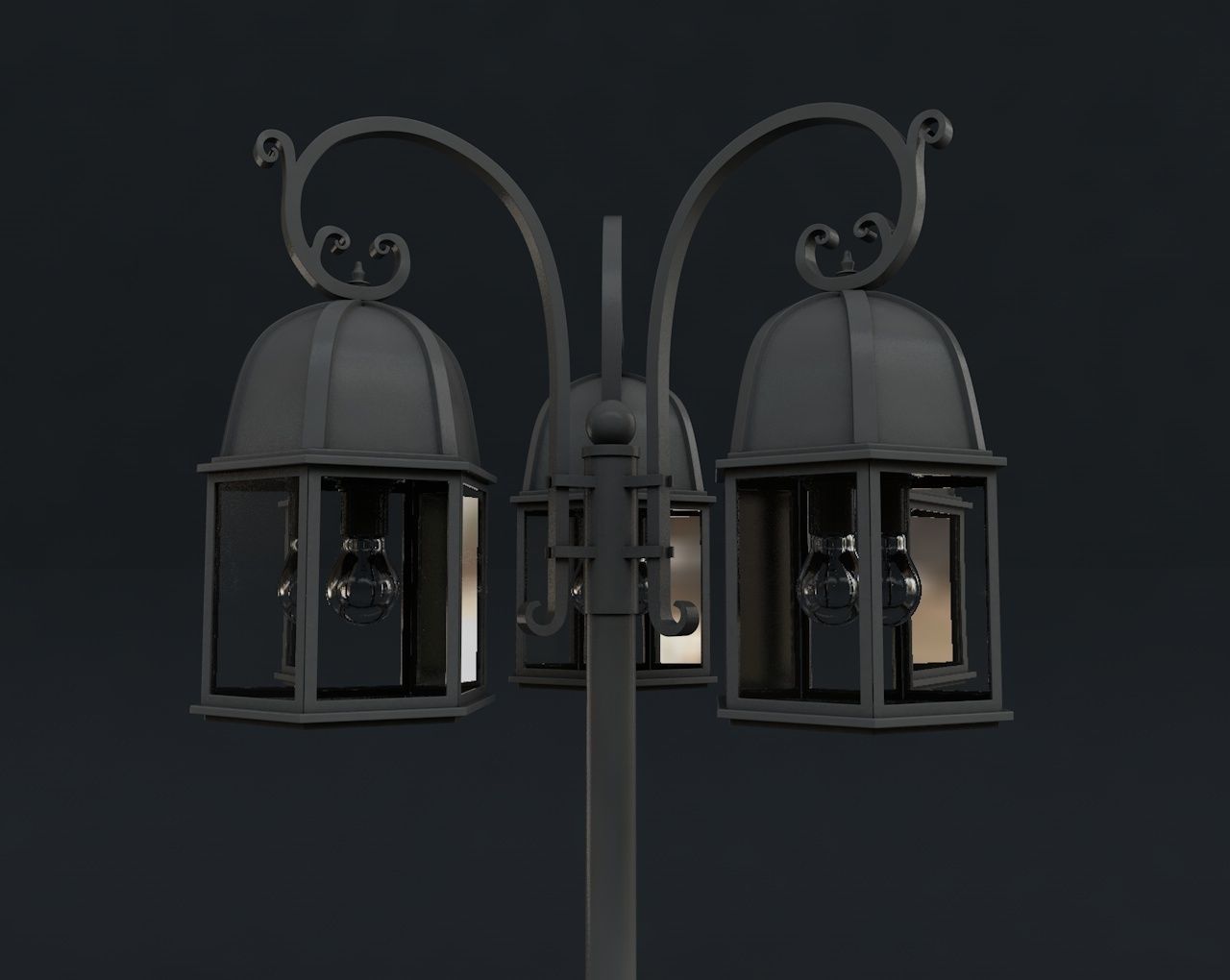 Street lamp 3D model_1