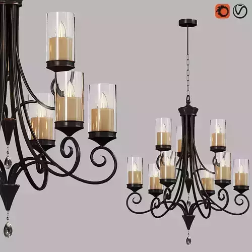 light-23 wrought iron chandelier with candles