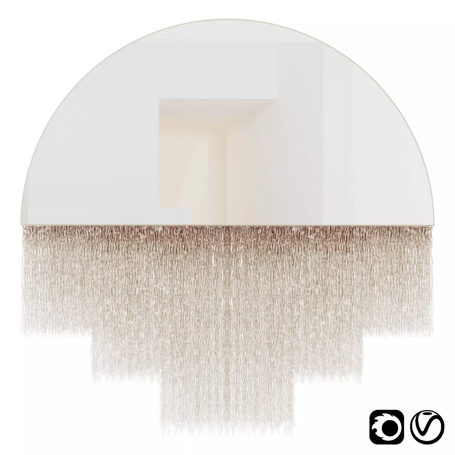 Boho fringed mirror 3D model