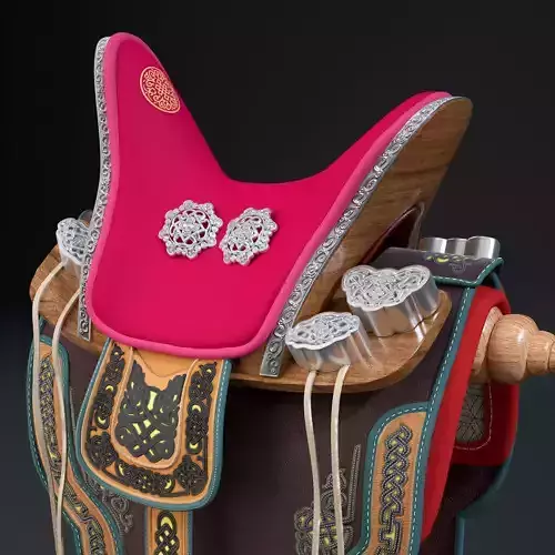 Mongolian nomadic saddle - Emeel 3D model