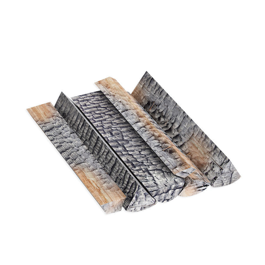 Set firewood bonfire hatchet 3D model_3