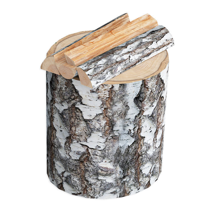 Set firewood bonfire hatchet 3D model_12