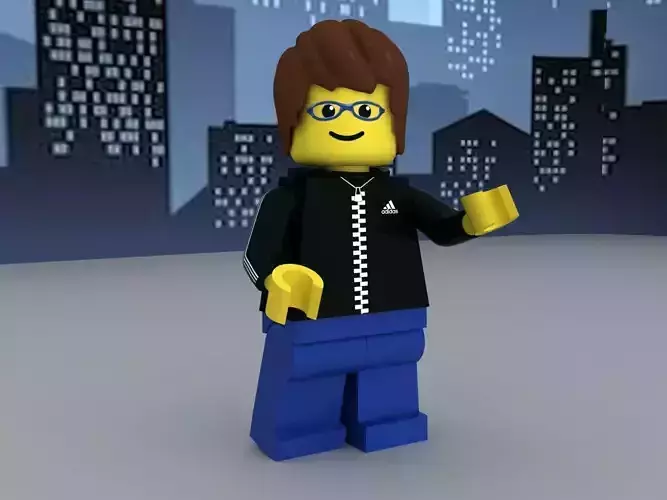 Lego guy with adidas hoodie