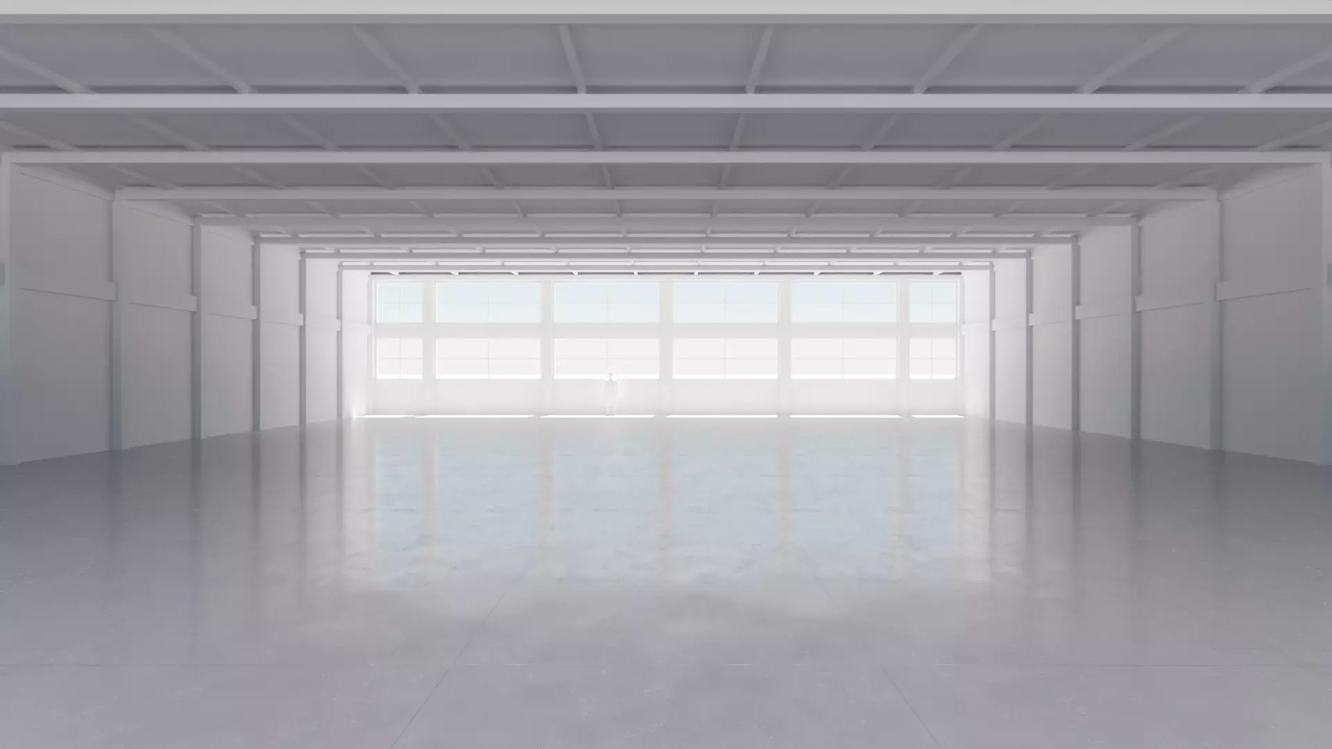Industrial Hangar Hall Interior 4 Low-poly 3D model_0