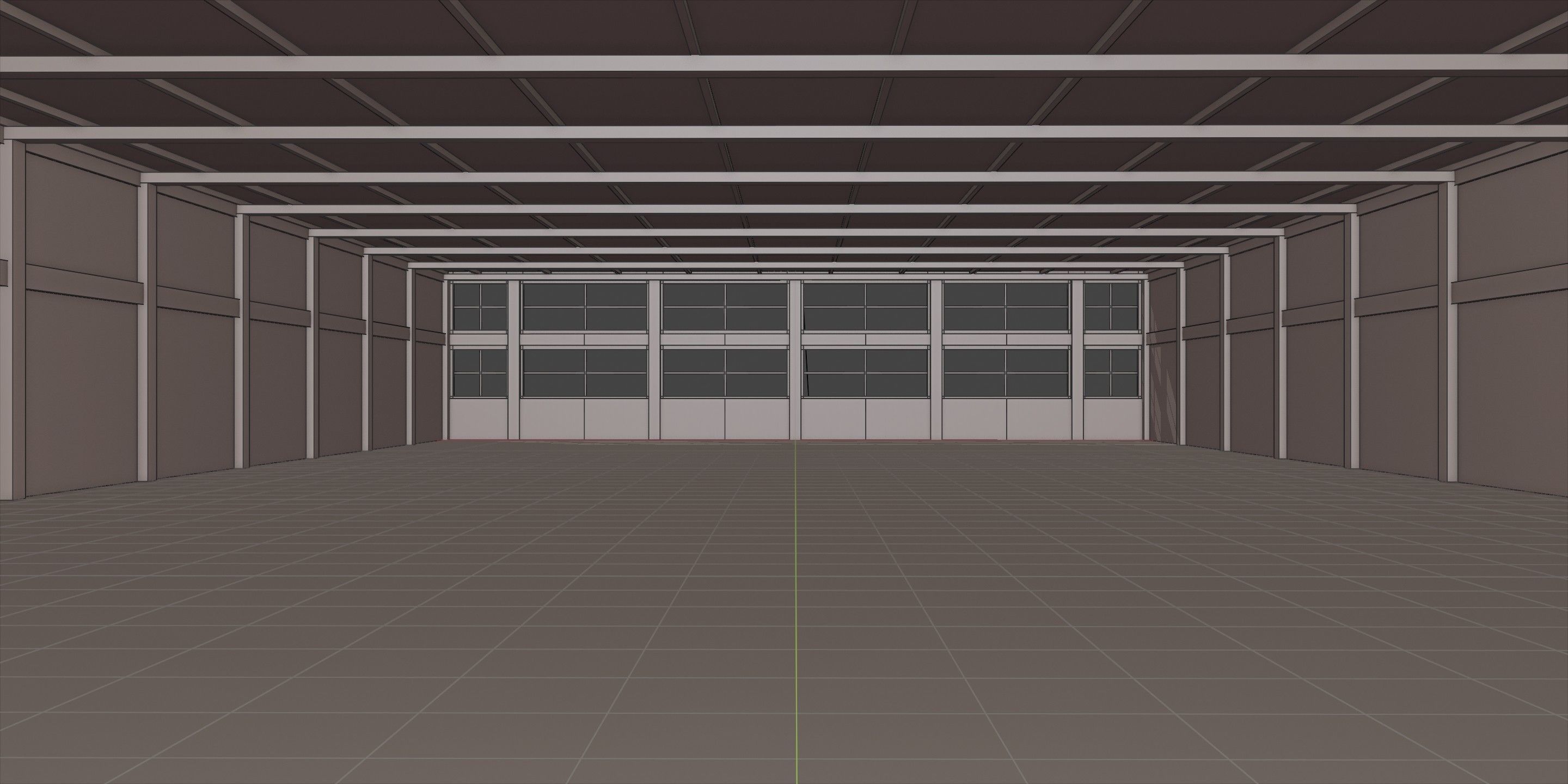 Industrial Hangar Hall Interior 4 Low-poly 3D model_12