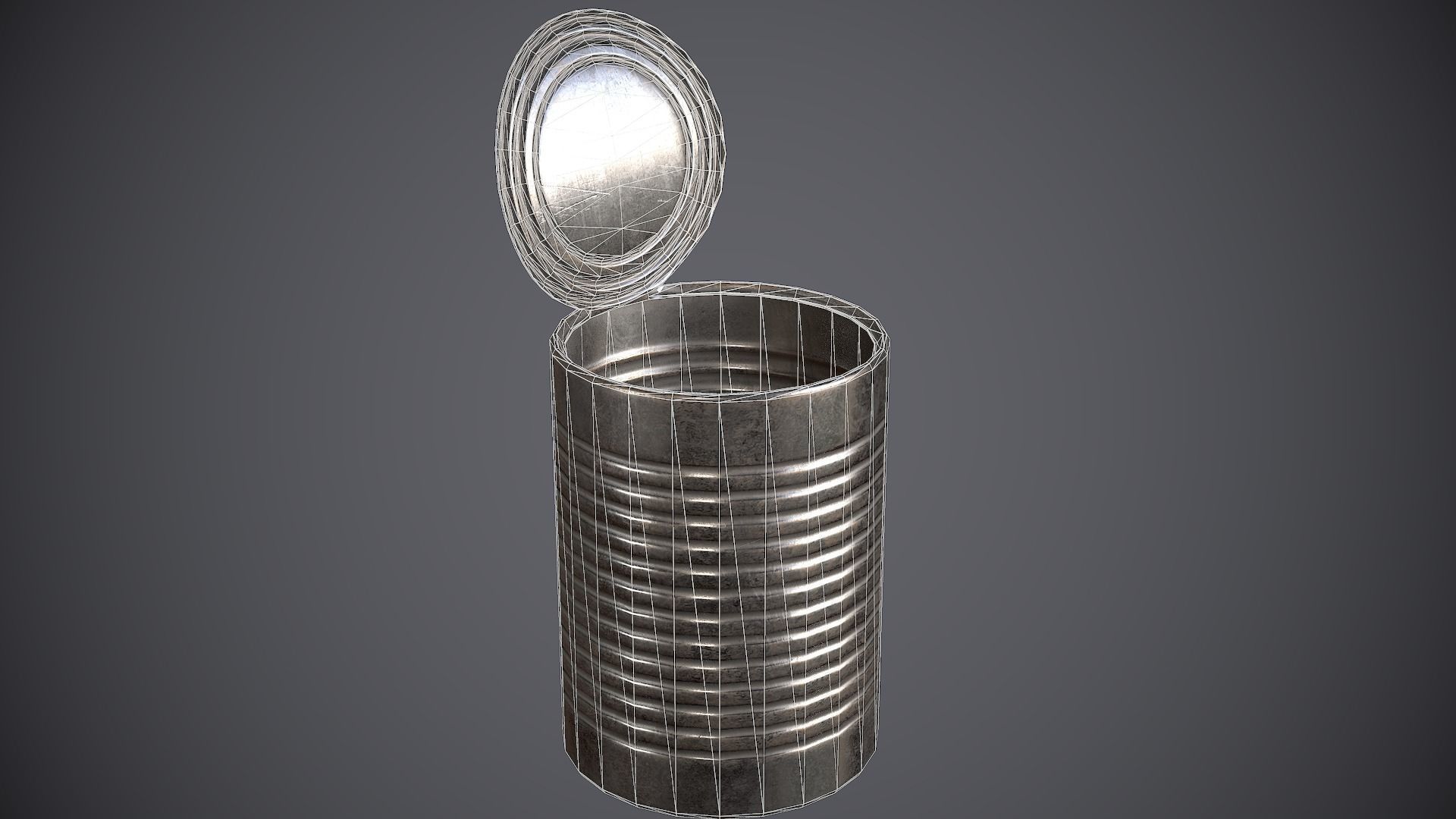 Tin cans 2 Low-poly 3D model_4