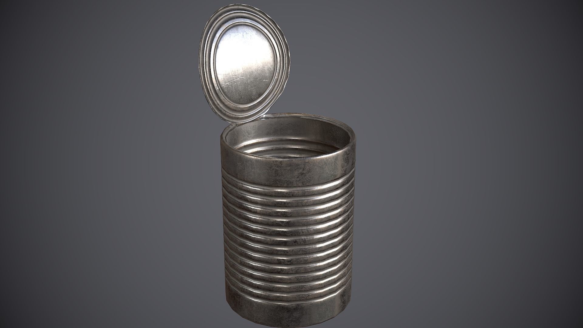 Tin cans 2 Low-poly 3D model_5