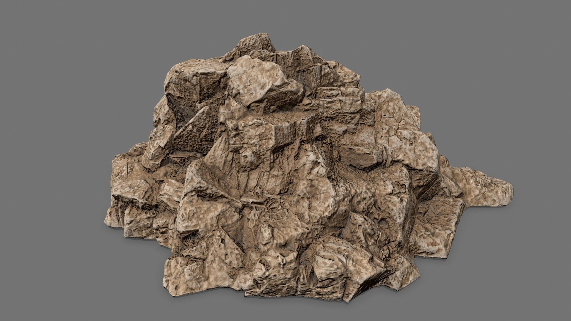 Rock Set Low-poly 3D model_6
