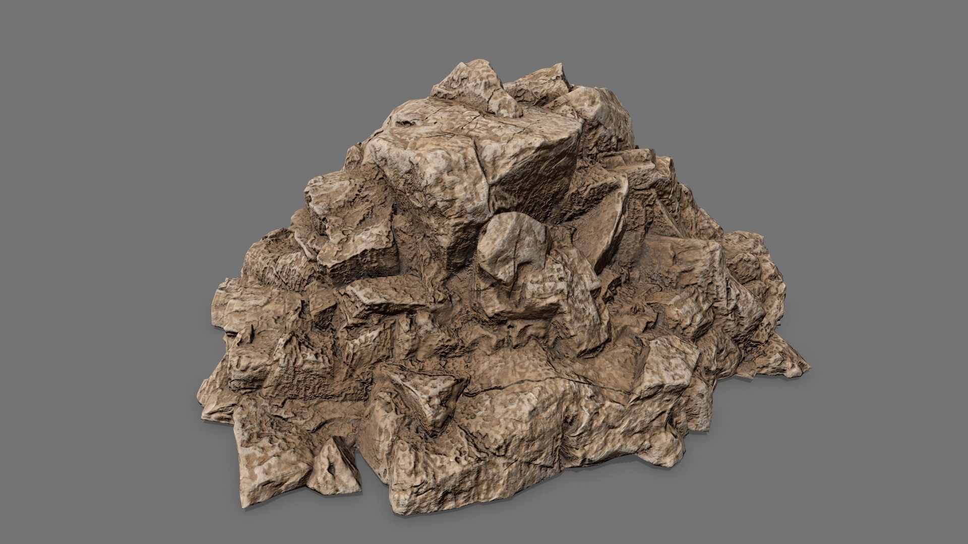 Rock Set Low-poly 3D model_7