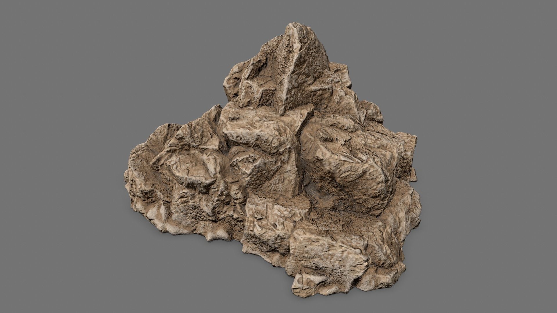 Rock Set Low-poly 3D model_3