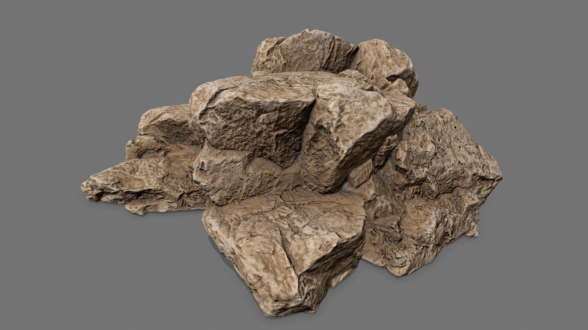 Rock Set Low-poly 3D model_10