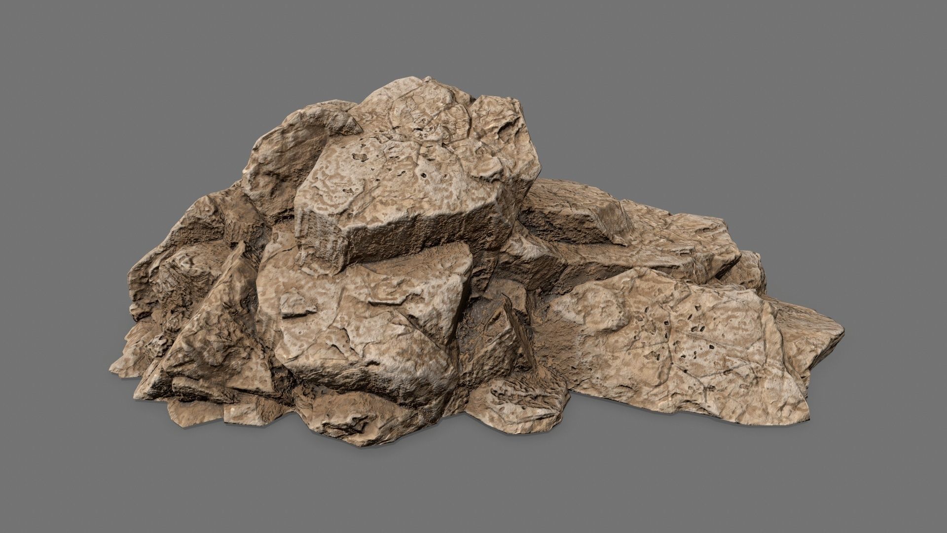 Rock Set Low-poly 3D model_12