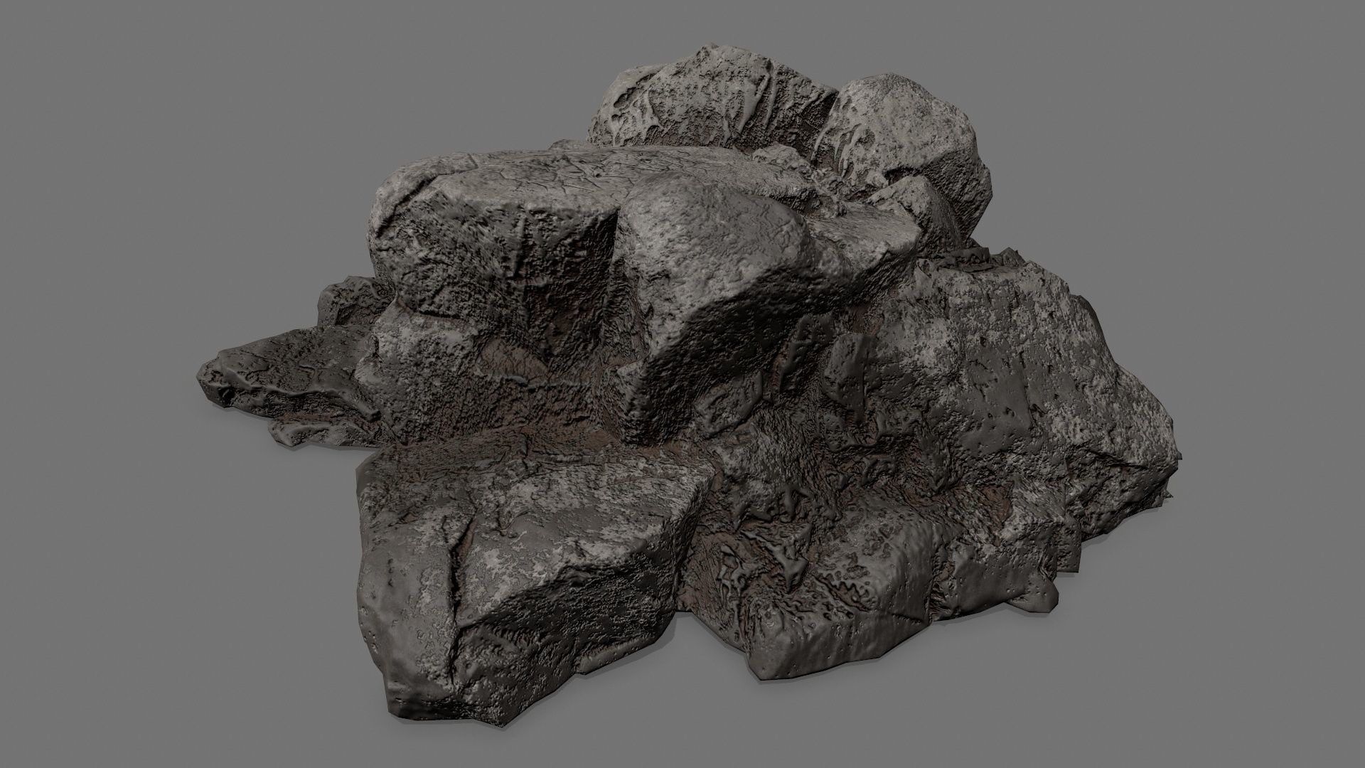 Rock Set Low-poly 3D model_10