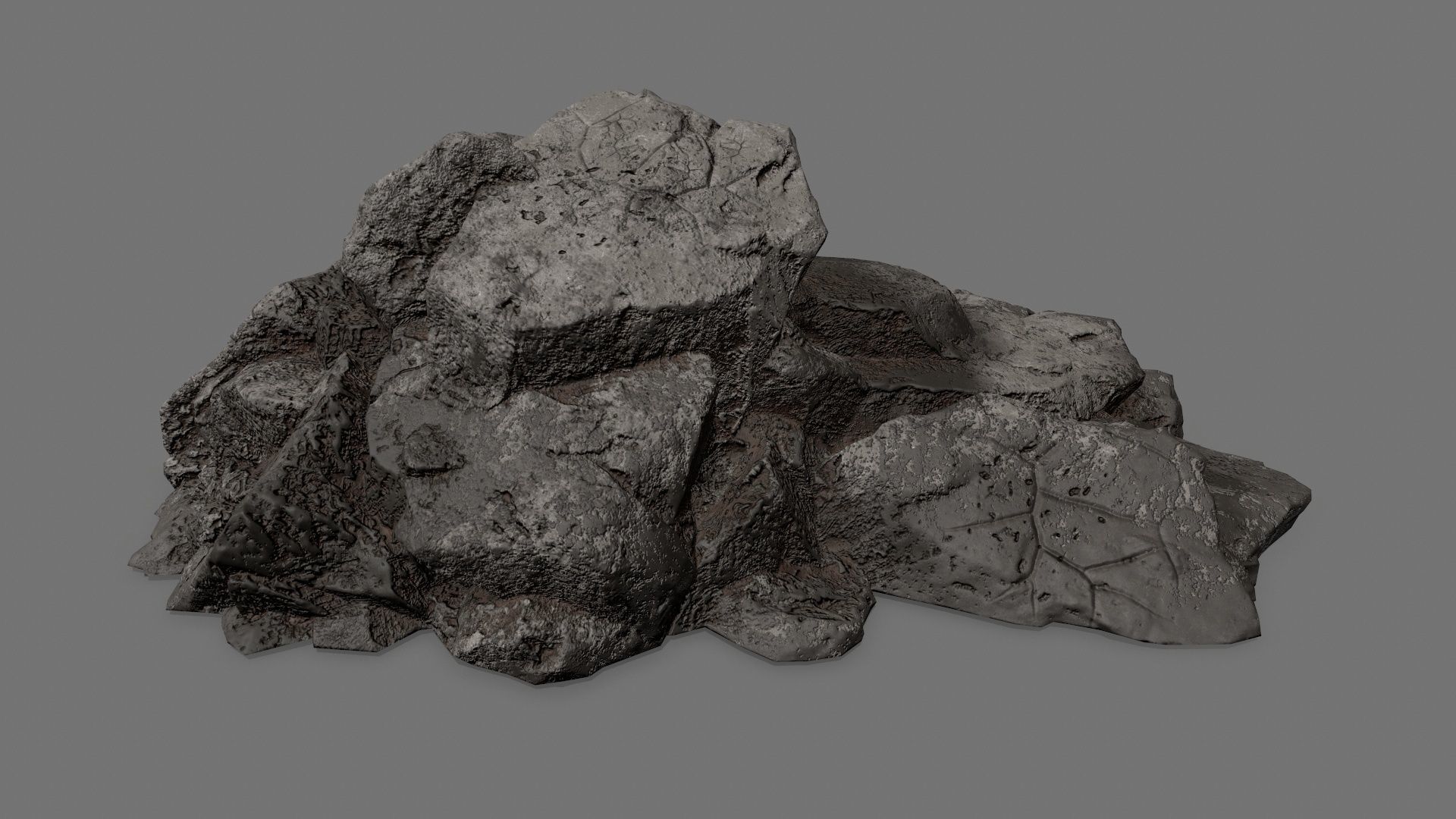 Rock Set Low-poly 3D model_12