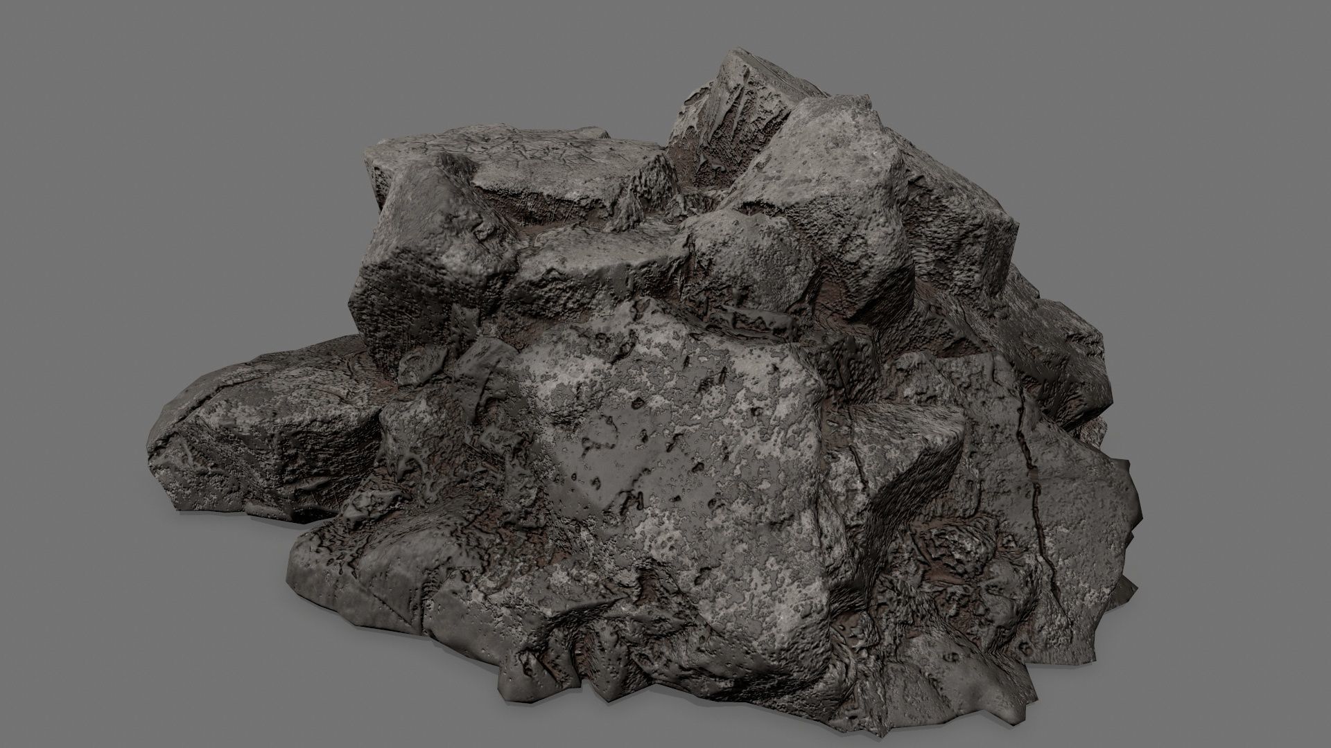 Rock Set Low-poly 3D model_9