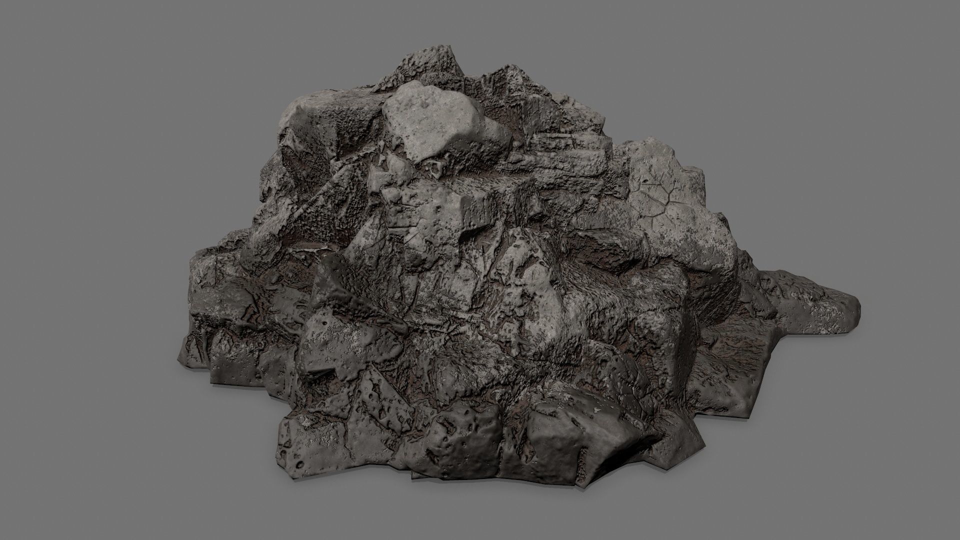 Rock Set Low-poly 3D model_6