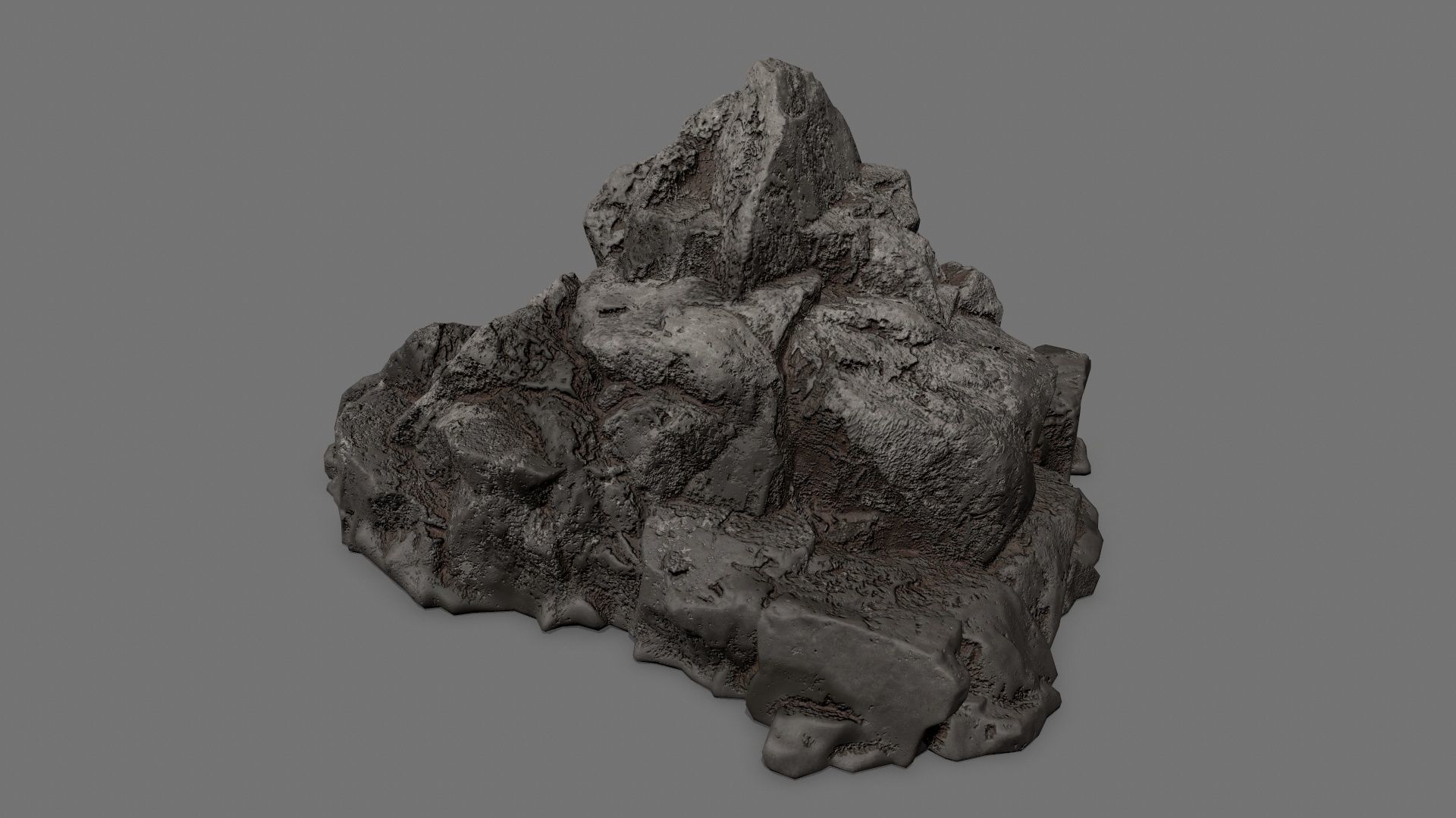 Rock Set Low-poly 3D model_3