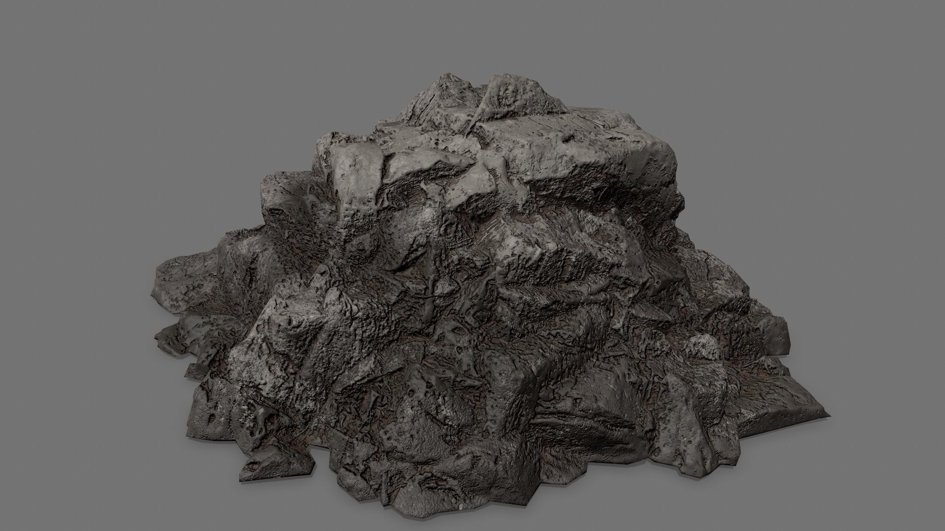 Rock Set Low-poly 3D model_8
