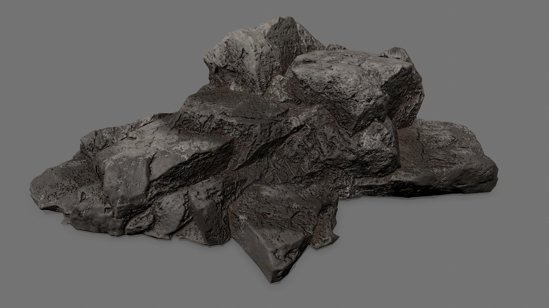 Rock Set Low-poly 3D model_11