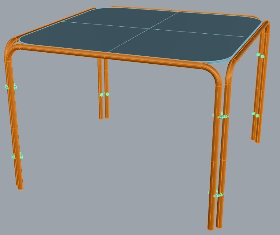 Glass Table 3D model_2