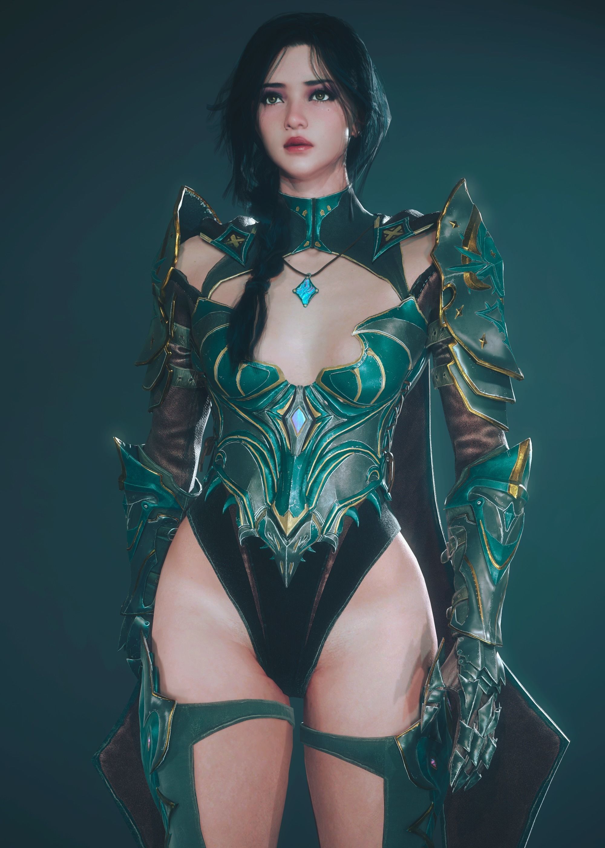 Assassin Girl Low-poly 3D model_3