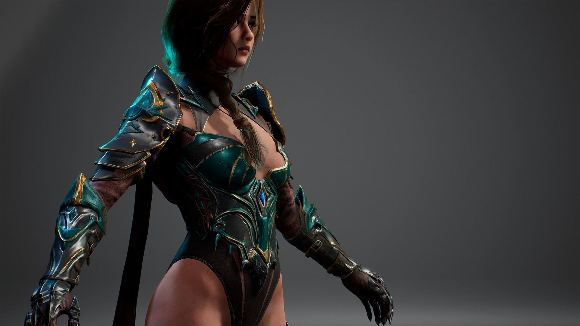 Assassin Girl Low-poly 3D model_4