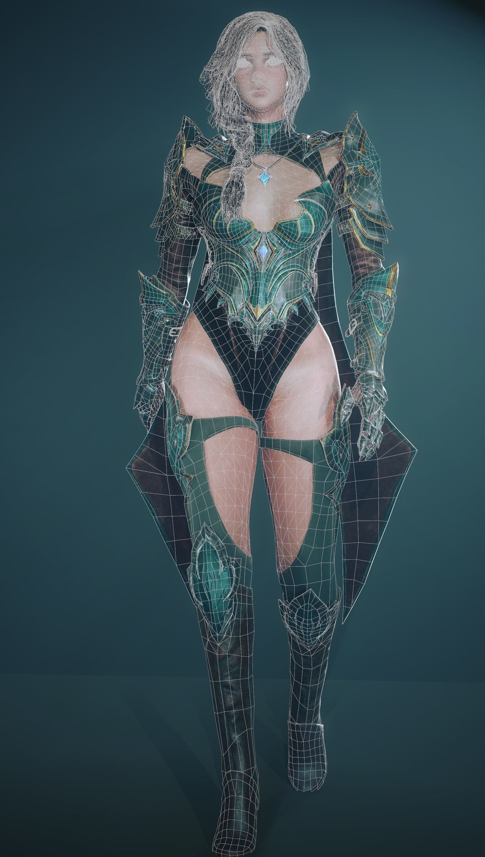 Assassin Girl Low-poly 3D model_9