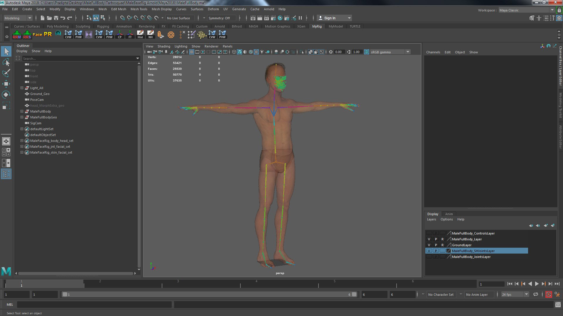 Male Female Rig Low-poly 3D model_42
