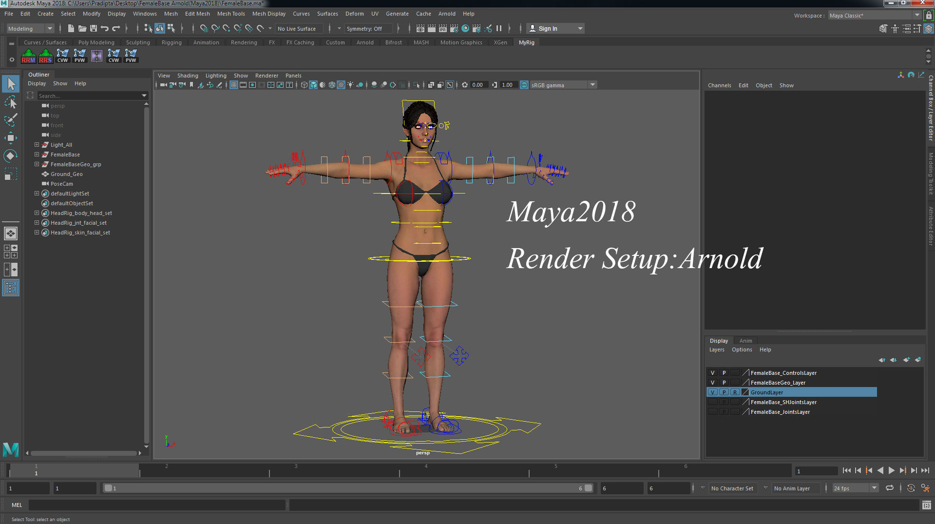 Male Female Rig Low-poly 3D model_37