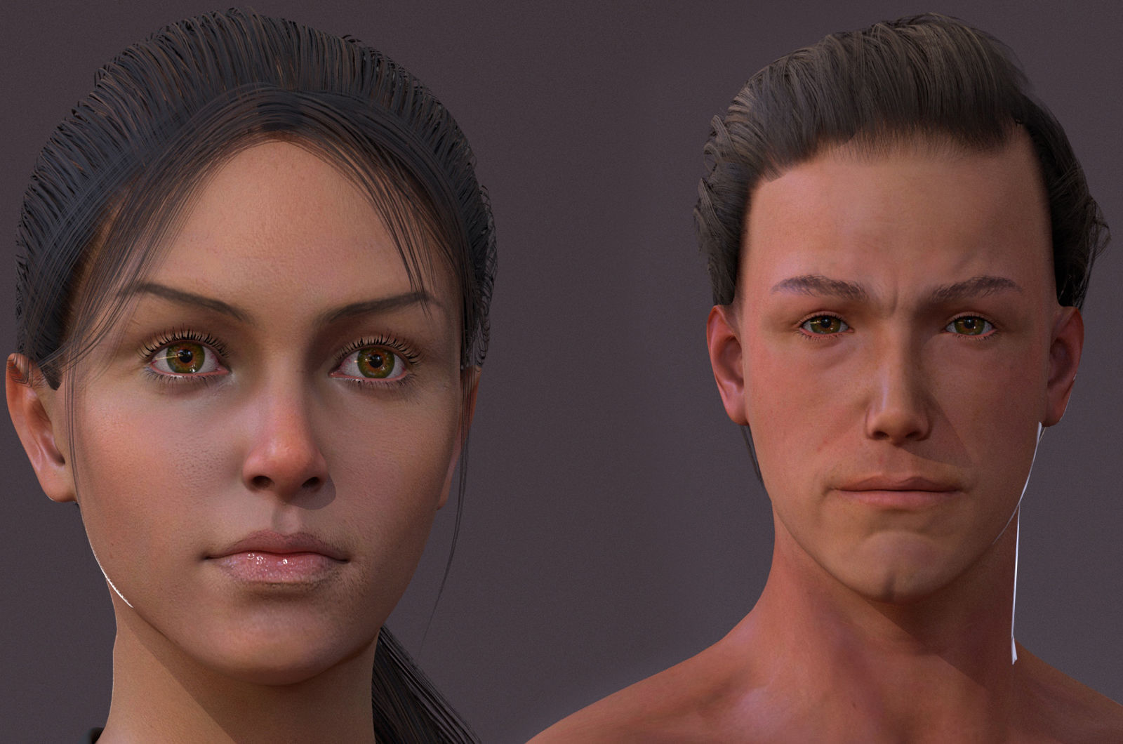 Male Female Rig Low-poly 3D model_8