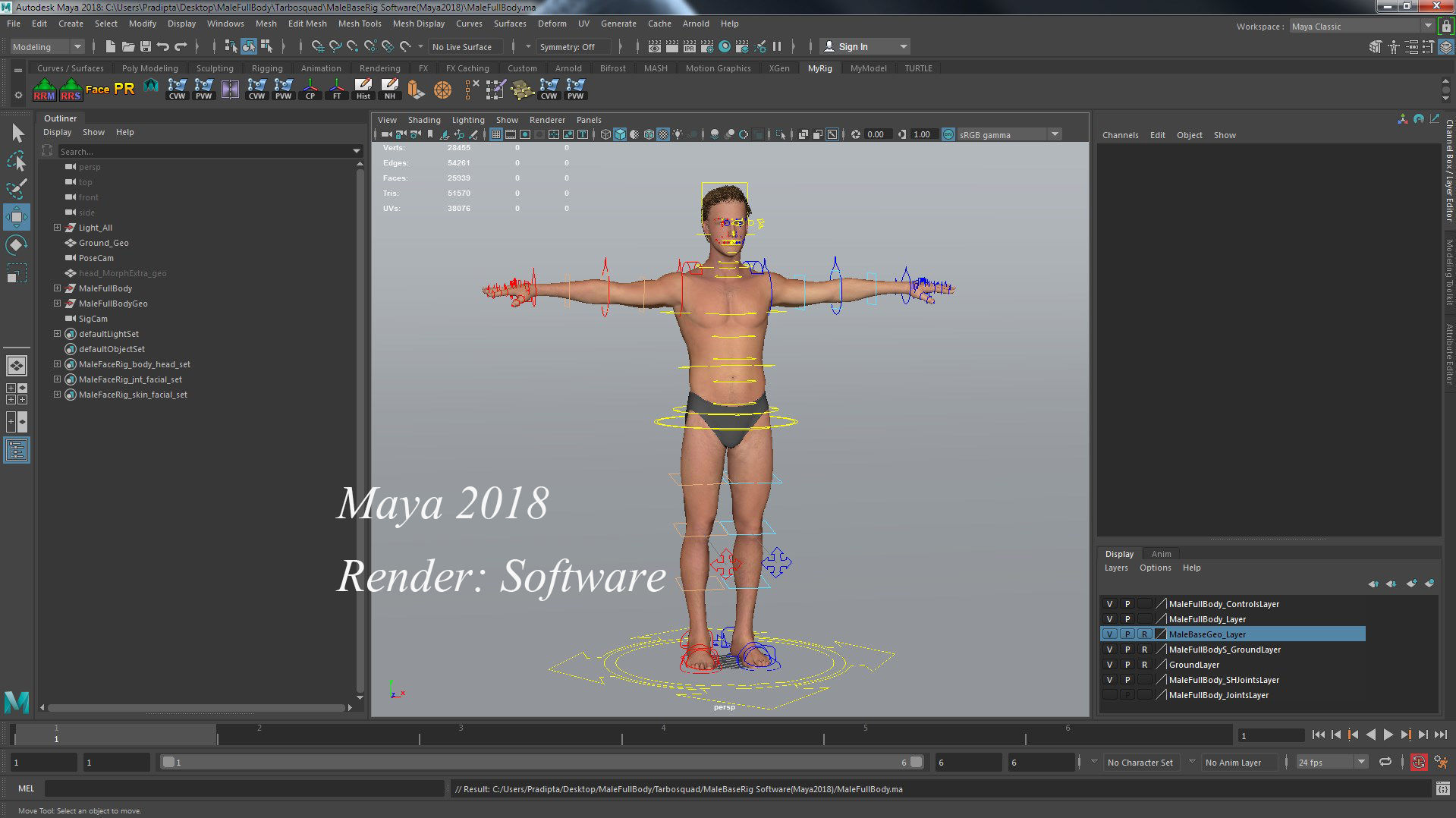 Male Female Rig Low-poly 3D model_38