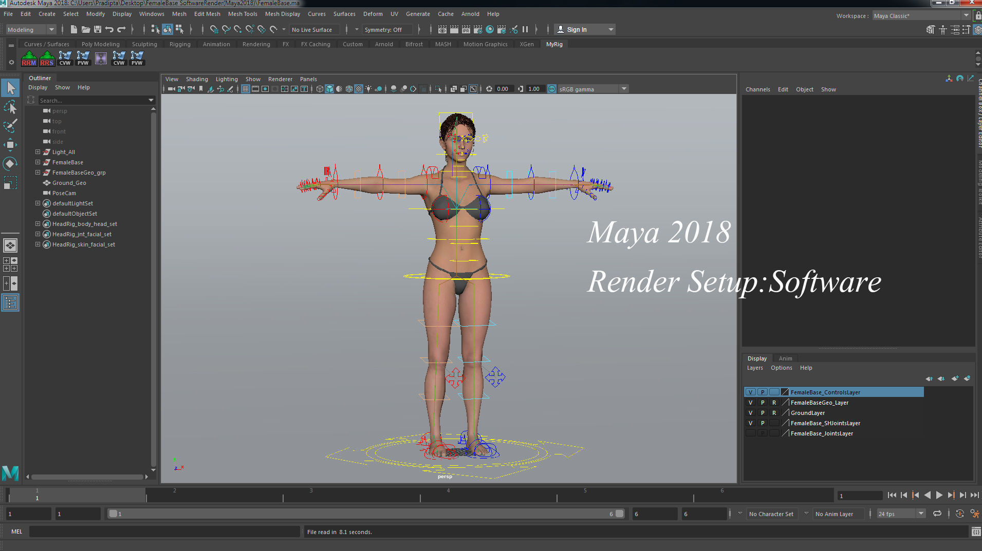 Male Female Rig Low-poly 3D model_34
