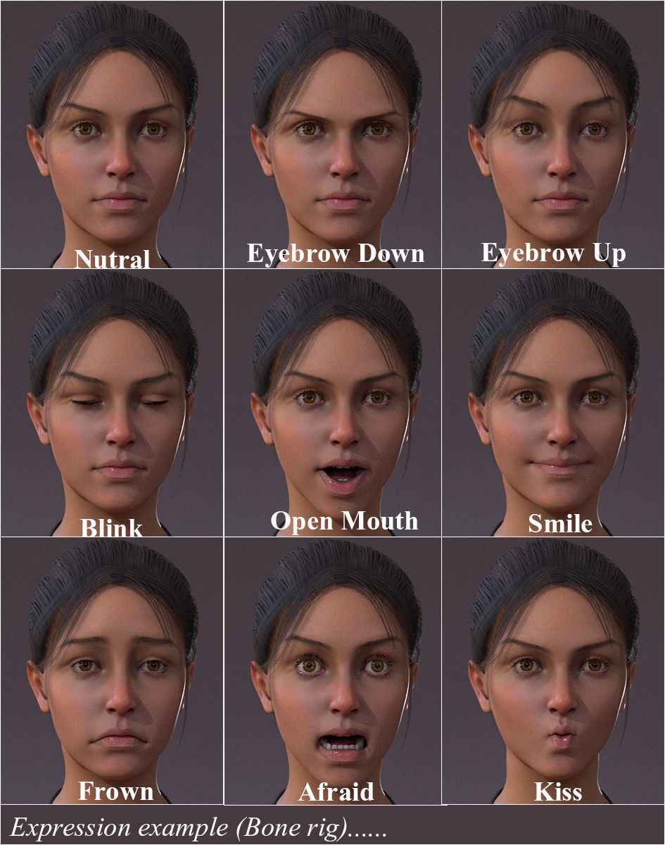 Male Female Rig Low-poly 3D model_16