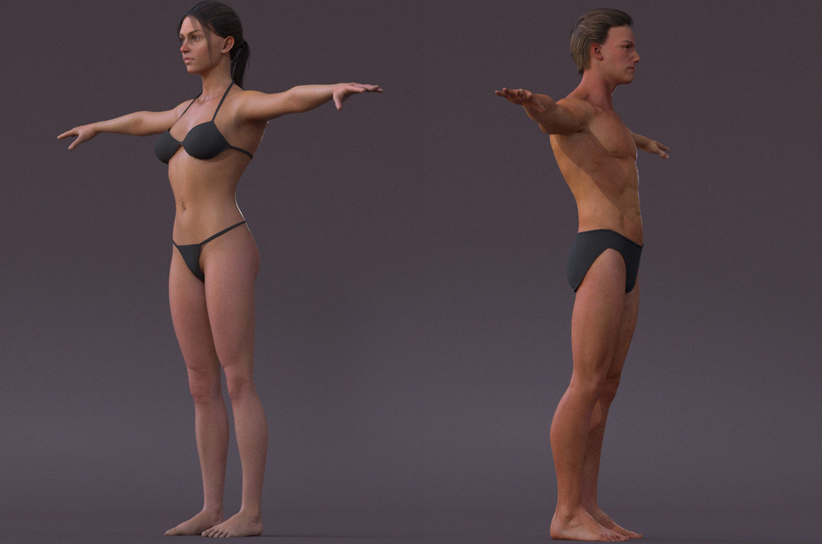 Male Female Rig Low-poly 3D model_7