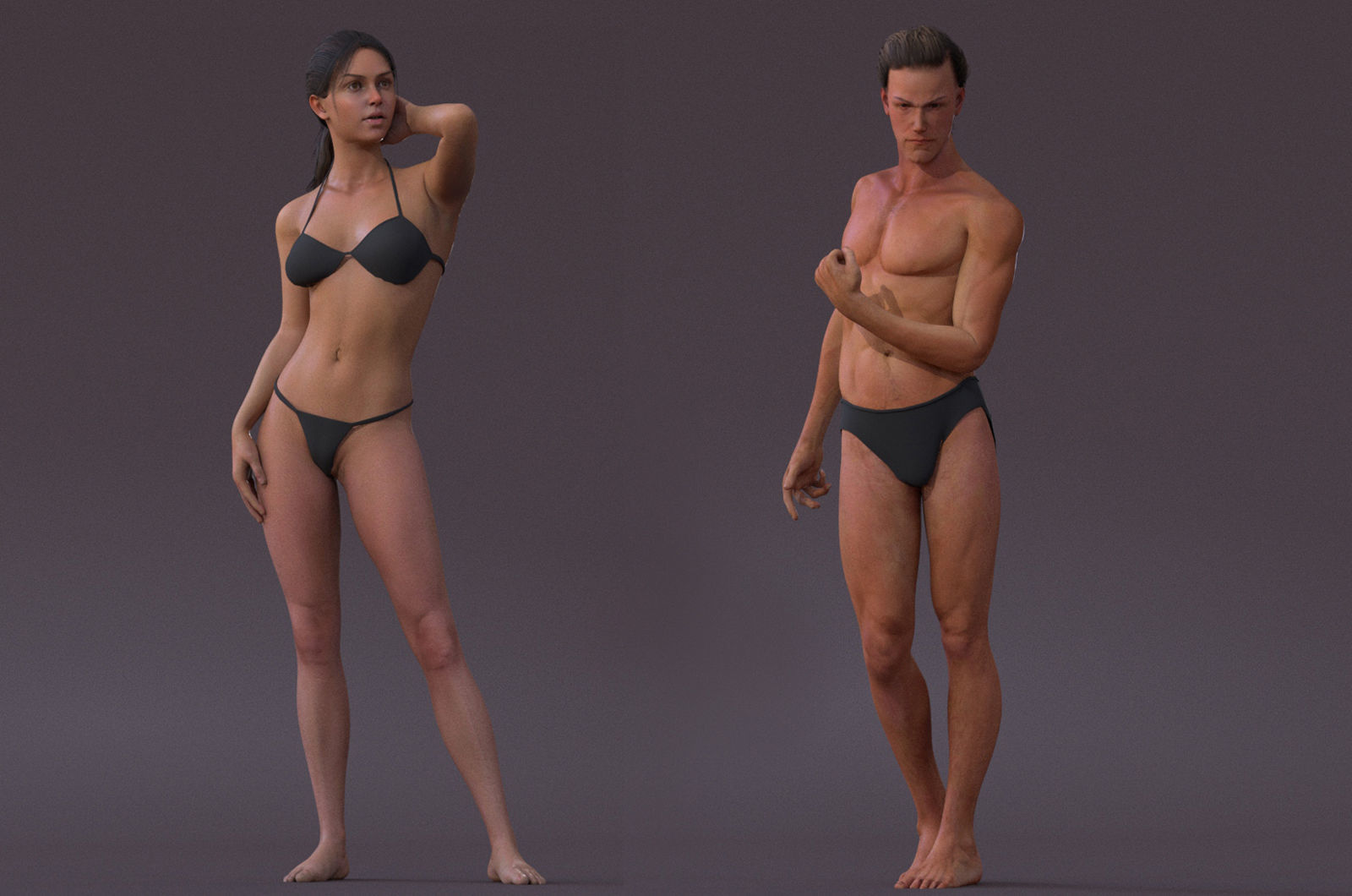Male Female Rig Low-poly 3D model_4