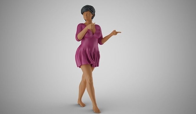 Hesitant Woman 3D print model