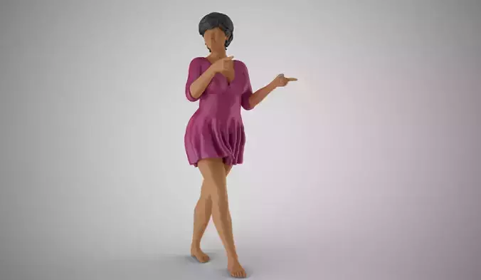 Hesitant Woman 3D print model