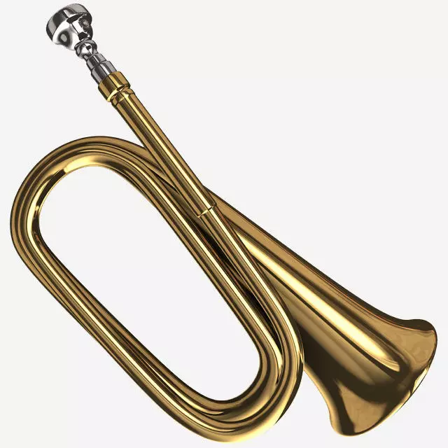 Bugle golden trumpet 3D model