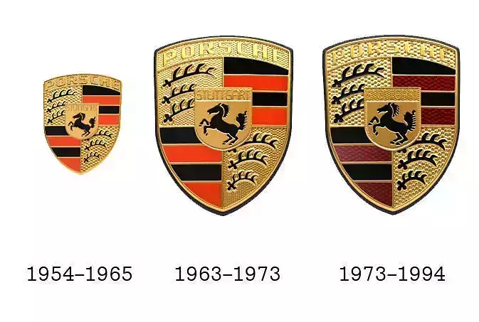 Porsche Old Logos Emblems Badges Crests Bundle Low-poly 3D model