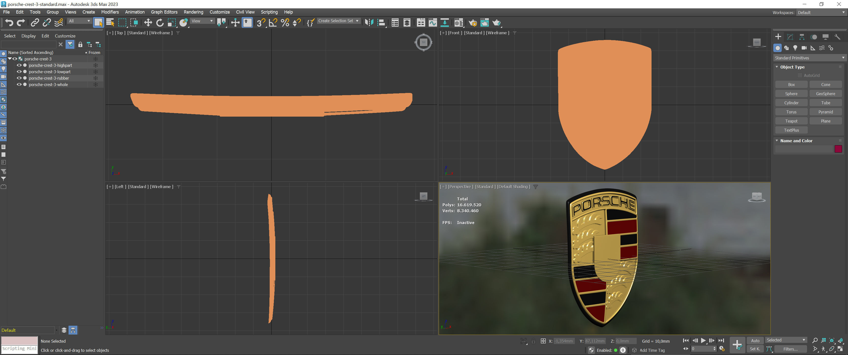 Porsche New Crests Bundle Low-poly 3D model_5