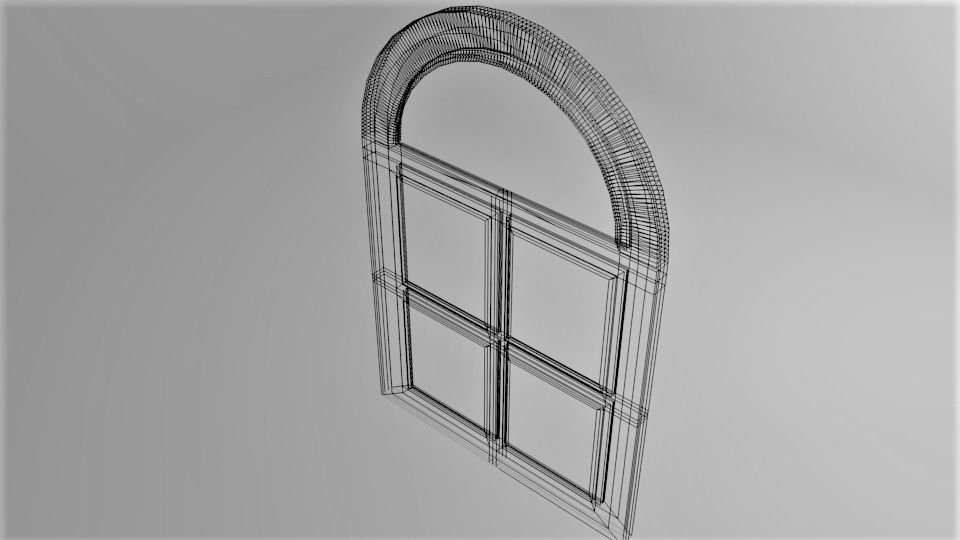 Window 6 arched 3D model_5