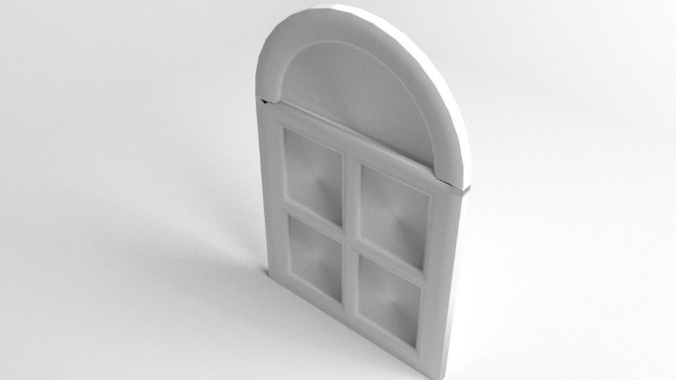 Window 6 arched 3D model_4