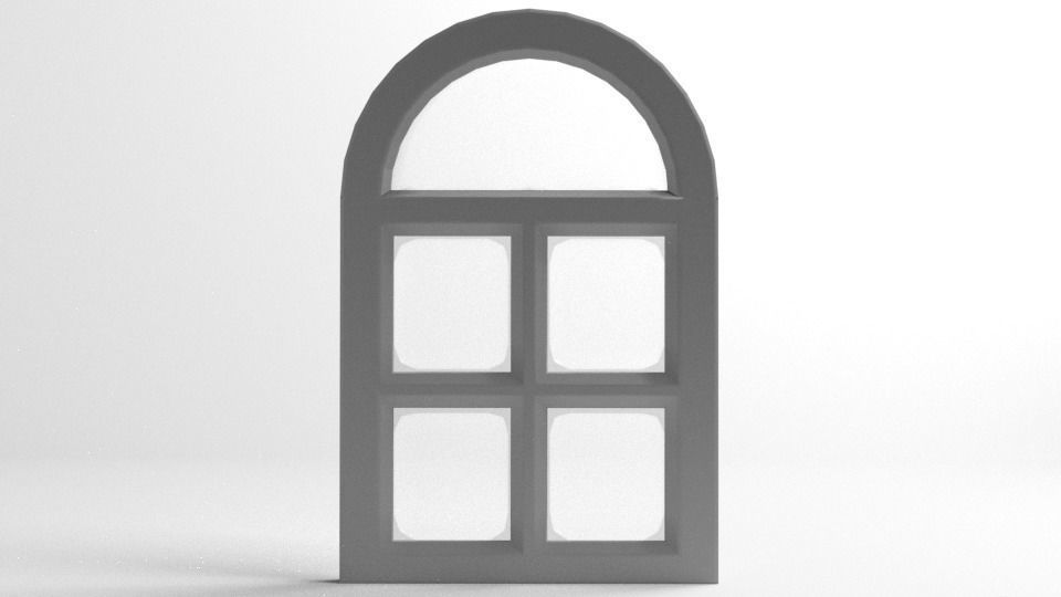Window 6 arched 3D model_1