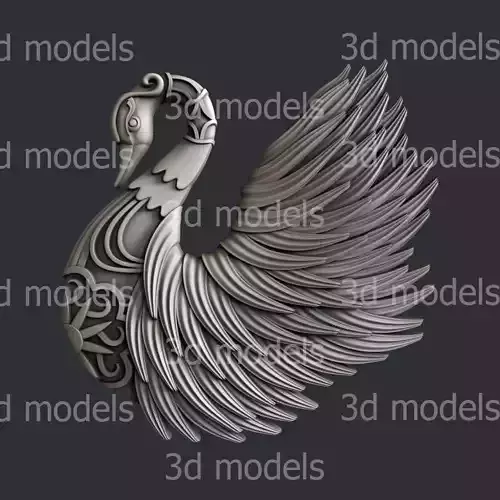 3d STL models for CNC router or 3d printer  swan