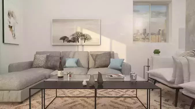 Fully equipped modern living room