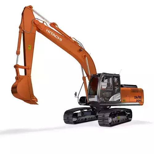 Rigged Hitachi ZX200 Hitachi ZX-5 Series Hydraulic Excavator 3D model