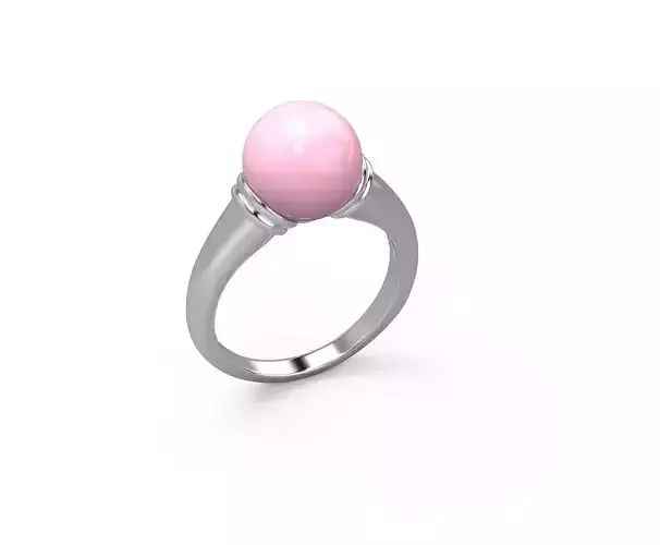 101120 R Ring with round pearl 10mm